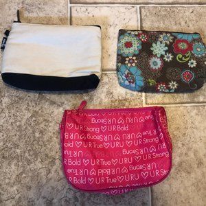 Thirty-One Lot of 3 Pouches--Mini Zipper/Cosmetic